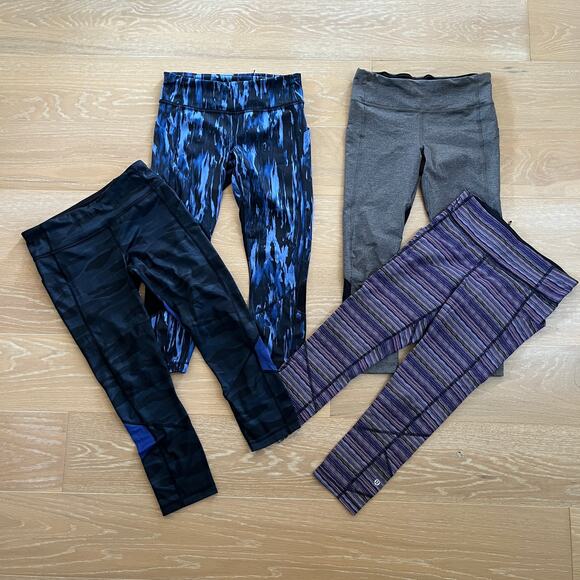 Lululemon Bundle 4 Cropped Leggings sz 6 - Picture 1 of 5